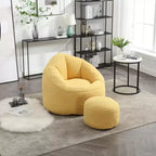 Betten Sitzsack Sofa Sessel Hochdruckschaum Sitzsack Sessel Erwachsenenmaterial mit gepolsterter Schaumstoffpolsterung Komprimierter Sitzsack mit Fußstütze