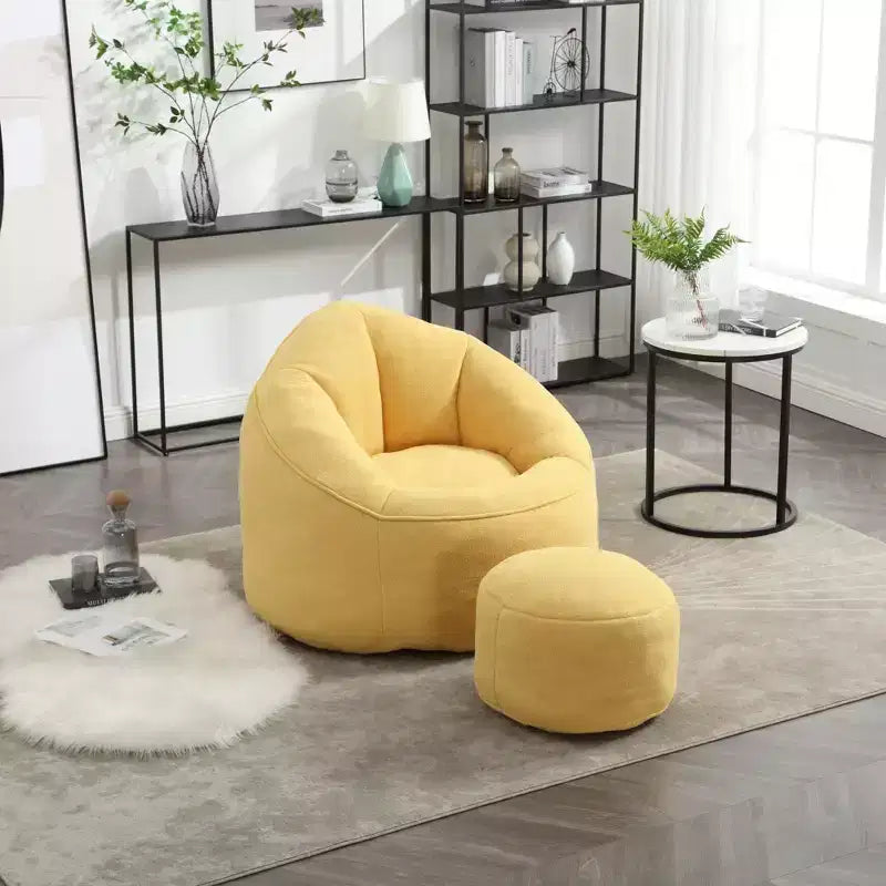 Betten Sitzsack Sofa Sessel Hochdruckschaum Sitzsack Sessel Erwachsenenmaterial mit gepolsterter Schaumstoffpolsterung Komprimierter Sitzsack mit Fußstütze