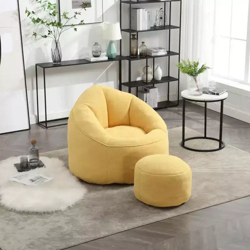 Betten Sitzsack Sofa Sessel Hochdruckschaum Sitzsack Sessel Erwachsenenmaterial mit gepolsterter Schaumstoffpolsterung Komprimierter Sitzsack mit Fußstütze