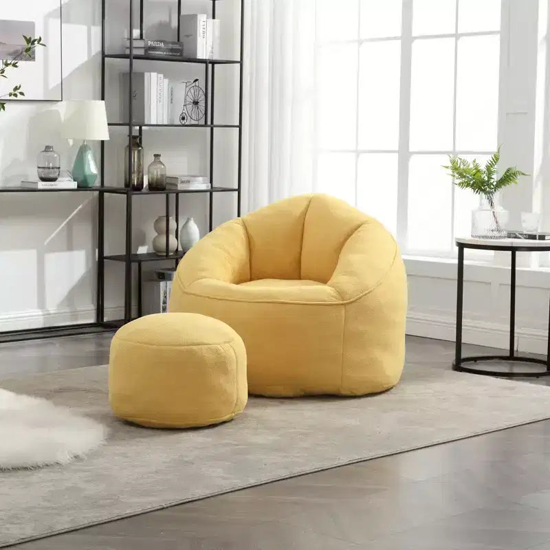 Betten Sitzsack Sofa Sessel Hochdruckschaum Sitzsack Sessel Erwachsenenmaterial mit gepolsterter Schaumstoffpolsterung Komprimierter Sitzsack mit Fußstütze
