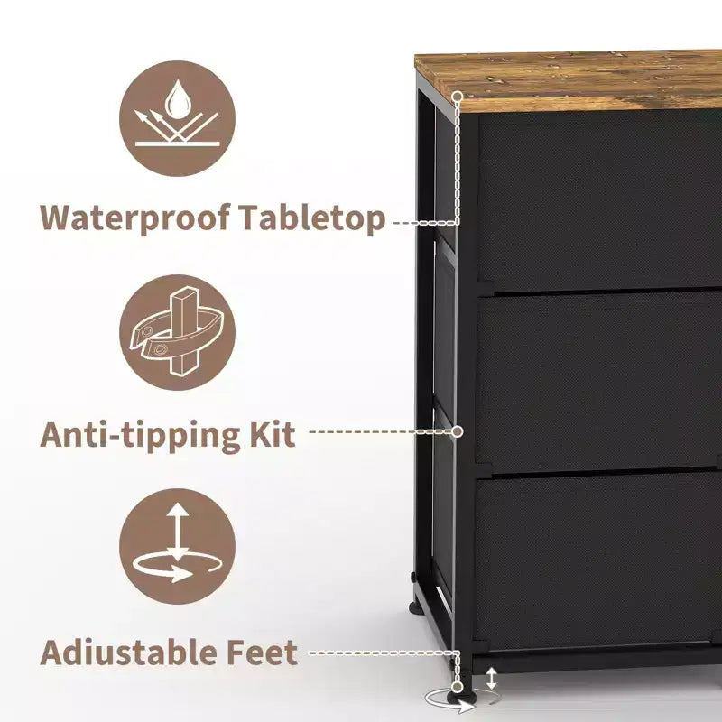 Kommode mit 11 Schubladen, TV-Ständer für 70-Zoll-Fernseher, Unterhaltungszentrum mit Stauraum, Schubladenkommode mit offenen Regalen für Wohnzimmer, Schlafzimmer