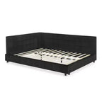 Bellemave Queen Polster-Tagesbett mit bequemer Rückenlehne und Armlehnen, gepolstertes Tagesbettgestell für Schlafzimmer und Wohnzimmer, Samt