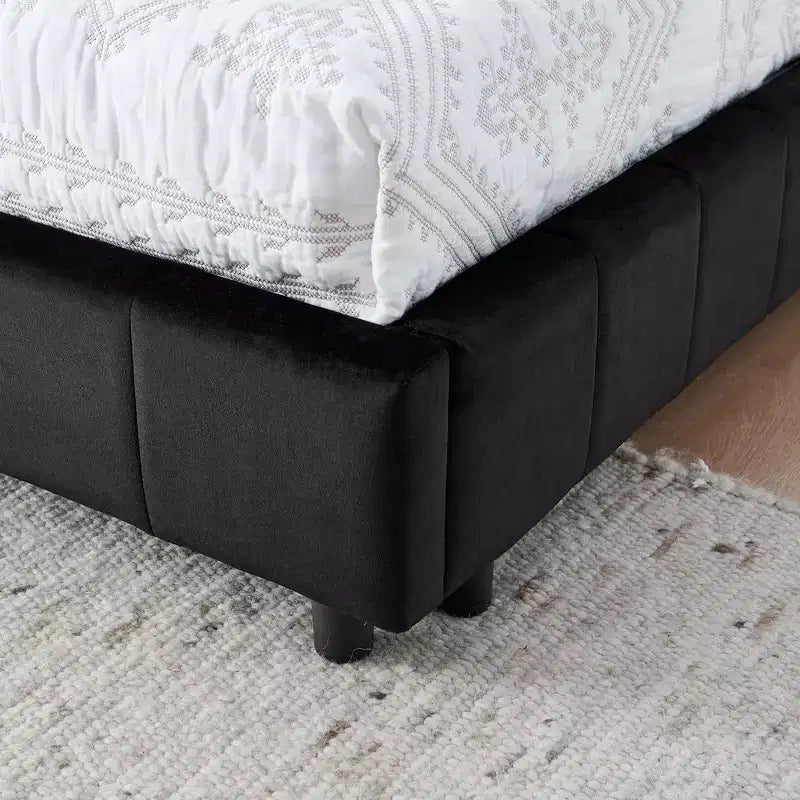 Bellemave Queen Polster-Tagesbett mit bequemer Rückenlehne und Armlehnen, gepolstertes Tagesbettgestell für Schlafzimmer und Wohnzimmer, Samt