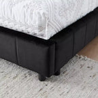 Bellemave Queen Polster-Tagesbett mit bequemer Rückenlehne und Armlehnen, gepolstertes Tagesbettgestell für Schlafzimmer und Wohnzimmer, Samt