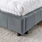 Bellemave Queen Polster-Tagesbett mit bequemer Rückenlehne und Armlehnen, gepolstertes Tagesbettgestell für Schlafzimmer und Wohnzimmer, Samt