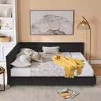 Bellemave Queen Upholstered Daybed with Comfortable Backrest and Armrests,Upholstered Daybed Frame for Bedroom and Living Room,Velvet