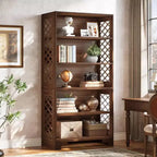 Lantine 71-Inch Tall Bookshelf, 6-Tier Large Mid-Century Bookcase with 5 Storage Shelves for Living Room, Home Office