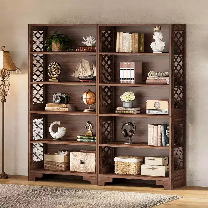 Lantine 71 Zoll großes Bücherregal, 6-stöckiges großes Mid-Century Bücherregal mit 5 Ablagefächern für Wohnzimmer, Home Office