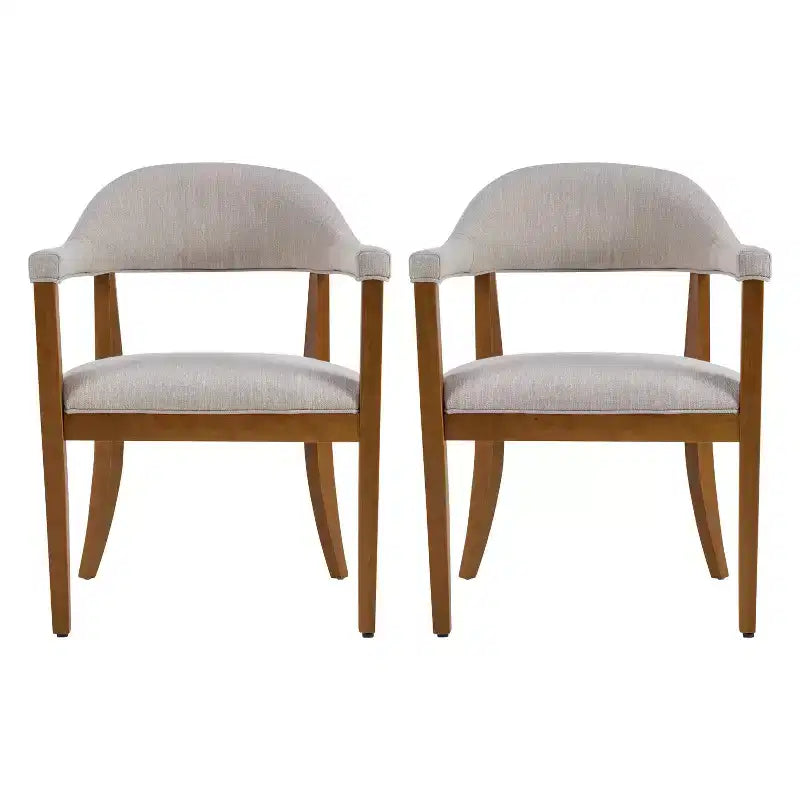 Christopher Knight Home Hoseok Moderne Esszimmerstühle aus Kautschukholz mit Armlehnen (2er-Set)
