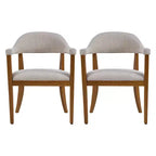 Christopher Knight Home Hoseok Moderne Esszimmerstühle aus Kautschukholz mit Armlehnen (2er-Set)