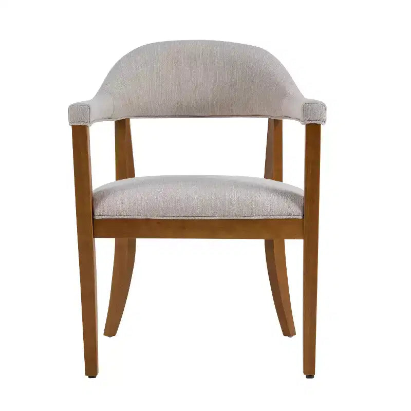 Christopher Knight Home Hoseok Moderne Esszimmerstühle aus Kautschukholz mit Armlehnen (2er-Set)