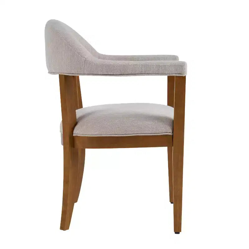Christopher Knight Home Hoseok Moderne Esszimmerstühle aus Kautschukholz mit Armlehnen (2er-Set)