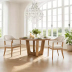 Christopher Knight Home Hoseok Moderne Esszimmerstühle aus Kautschukholz mit Armlehnen (2er-Set)
