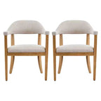 Christopher Knight Home Hoseok Moderne Esszimmerstühle aus Kautschukholz mit Armlehnen (2er-Set)