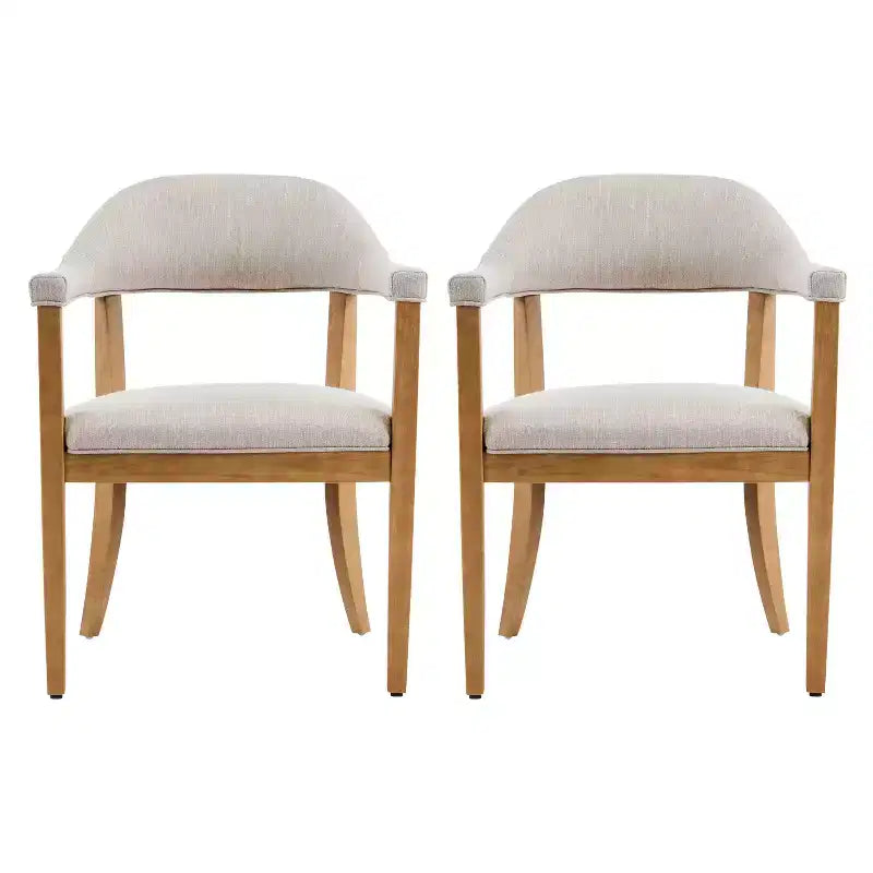Christopher Knight Home Hoseok Moderne Esszimmerstühle aus Kautschukholz mit Armlehnen (2er-Set)
