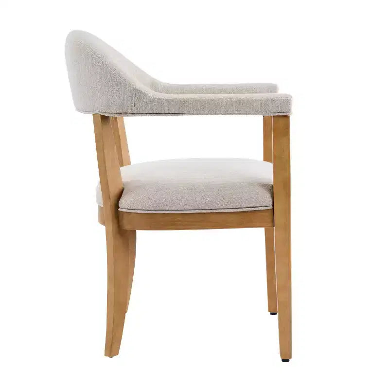 Christopher Knight Home Hoseok Moderne Esszimmerstühle aus Kautschukholz mit Armlehnen (2er-Set)