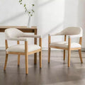 Christopher Knight Home Hoseok Modern Rubberwood Upholstered Dining Chairs with Armrests (Set of 2)