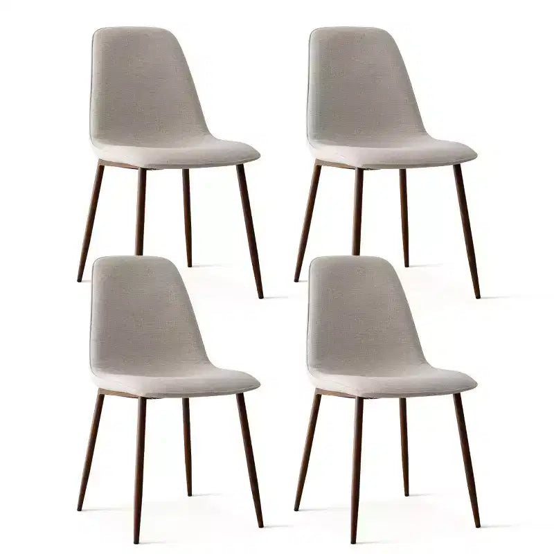 5-teiliges Esszimmer-Set für 4 Personen Runder Esstisch mit gekreuzten Metallbeinen und gepolsterten Stühlen in Eichenholzmaserung für Küche und Esszimmer - Panipeachy
