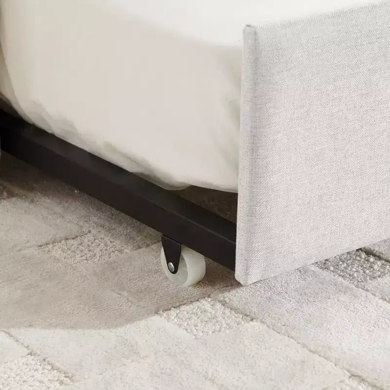 GDFStudio Scarlett Polsterliege mit Ausziehbett, Schlafsofa mit vertikal gestreifter Rückenlehne