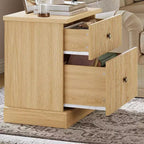 Nachttisch mit gerillter Schublade, Nachttisch im Mid-Century Modern Stil mit geschwungenem Fuß, platzsparende Aufbewahrung für Schlafzimmer & Wohnzimmer