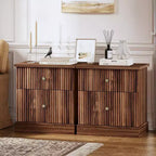 Nachttisch mit gerillter Schublade, Nachttisch im Mid-Century Modern Stil mit geschwungenem Fuß, platzsparende Aufbewahrung für Schlafzimmer & Wohnzimmer