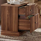 Nachttisch mit gerillter Schublade, Nachttisch im Mid-Century Modern Stil mit geschwungenem Fuß, platzsparende Aufbewahrung für Schlafzimmer & Wohnzimmer