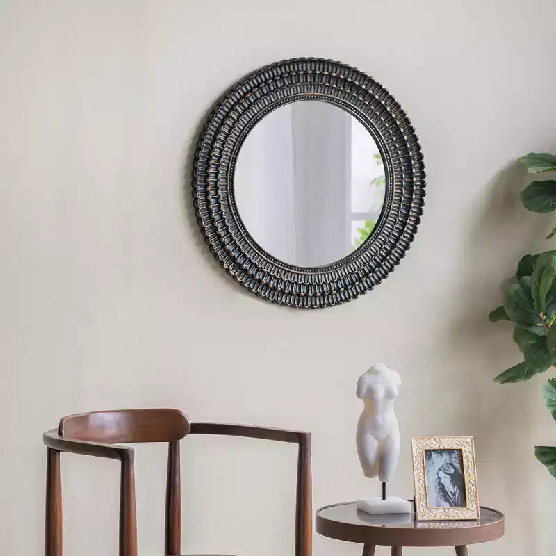 GDFStudio Aurelia Wandspiegel mit Holzskulptur