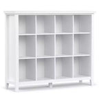 Stratford SOLID WOOD 48 inch x 57 inch Transitional 12 Cube Storage in White