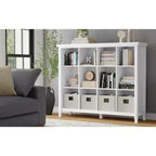 Stratford Massivholz 12-Würfel-Aufbewahrung, Übergangsdesign, 122 cm x 145 cm, Weiß