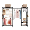 VIYET Heavy Duty Freestanding Clothing Rack - Steel Frame, Storage Shelves, 800LBS Load