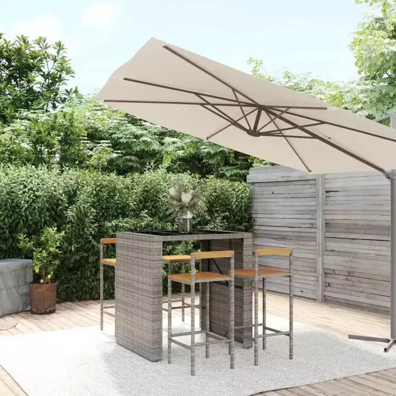 vidaXL Outdoor-Bartisch-Set aus Polyrattan