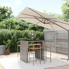 vidaXL Outdoor-Bartisch-Set aus Polyrattan