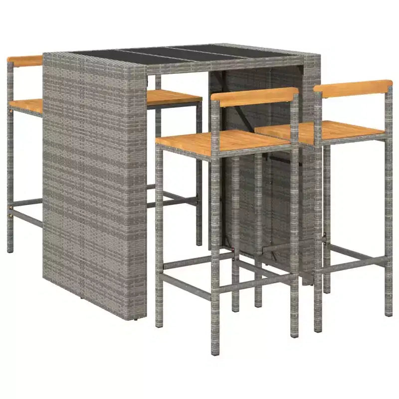 vidaXL Outdoor-Bartisch-Set aus Polyrattan