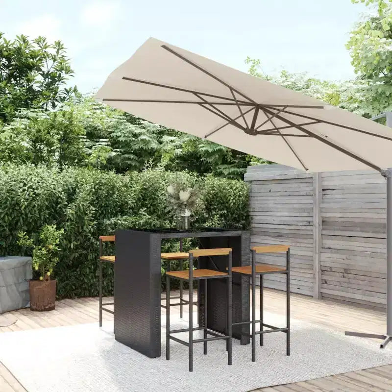 vidaXL Outdoor-Bartisch-Set aus Polyrattan