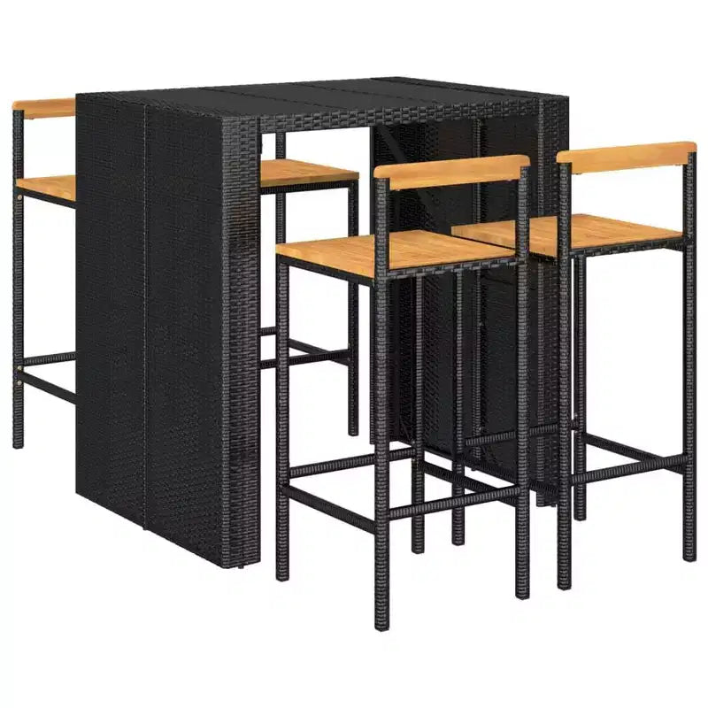 vidaXL Outdoor-Bartisch-Set aus Polyrattan