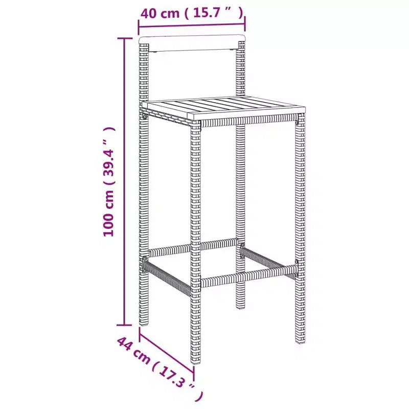 vidaXL Outdoor-Bartisch-Set aus Polyrattan