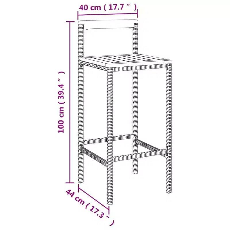 vidaXL Outdoor-Bartisch-Set aus Polyrattan