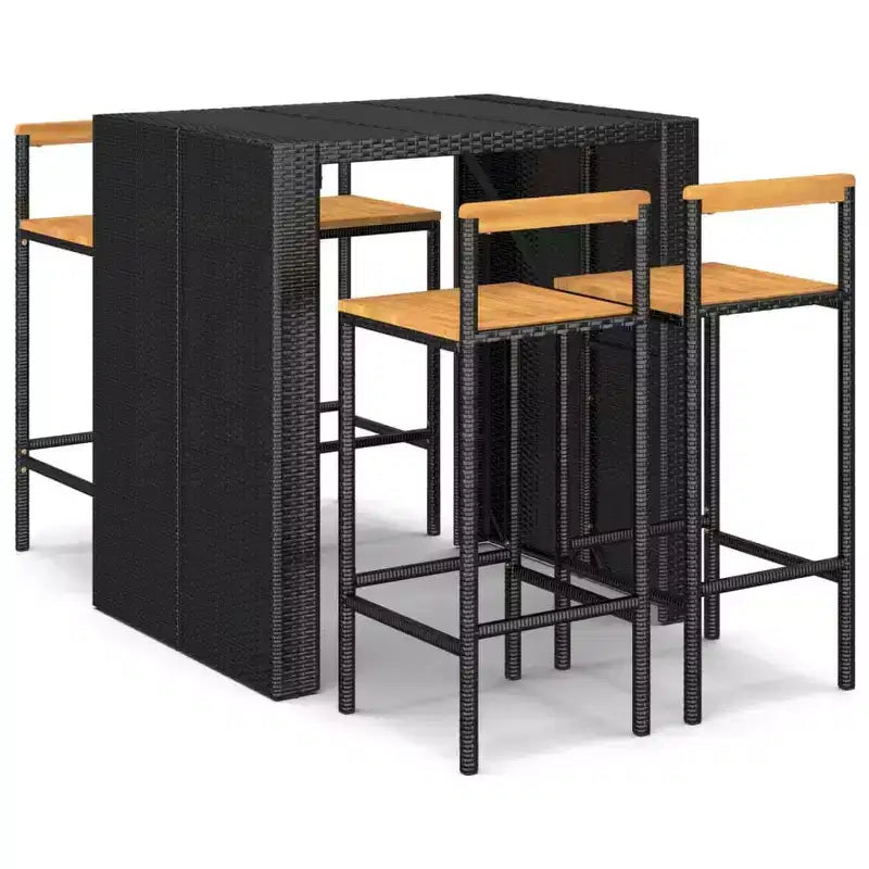 vidaXL Outdoor Bar Set Poly Rattan