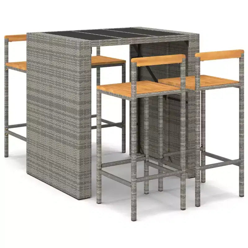 vidaXL Outdoor-Bartisch-Set aus Polyrattan