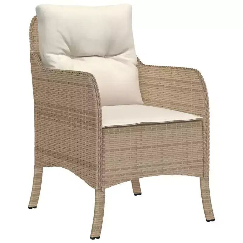 vidaXL 7-teiliges Essgruppe Gartenmöbel-Set mit Kissen Beige Polyrattan