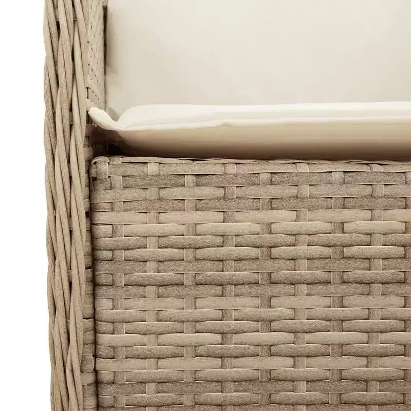 vidaXL 7-teiliges Essgruppe Gartenmöbel-Set mit Kissen Beige Polyrattan