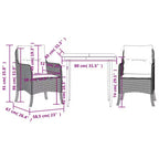 vidaXL 7-teiliges Essgruppe Gartenmöbel-Set mit Kissen Beige Polyrattan