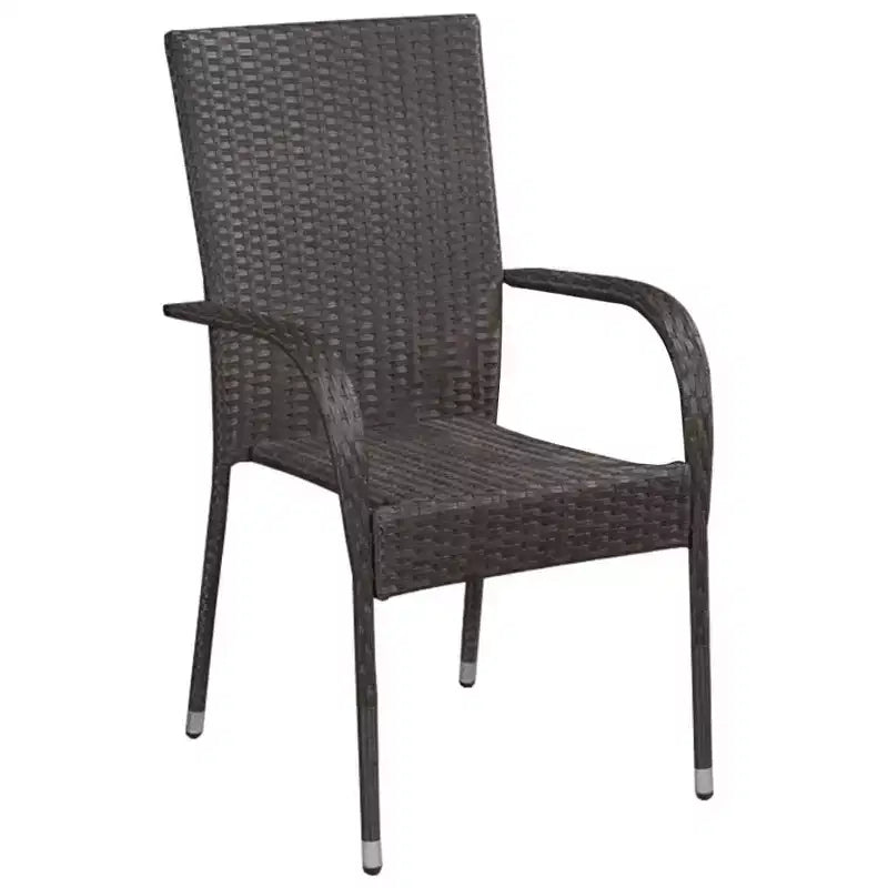 vidaXL Essgruppe Akazie Massivholz, PE Rattan, pulverbeschichteter Stahl