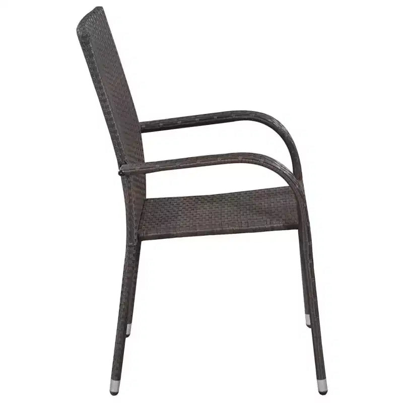 vidaXL Essgruppe Akazie Massivholz, PE Rattan, pulverbeschichteter Stahl