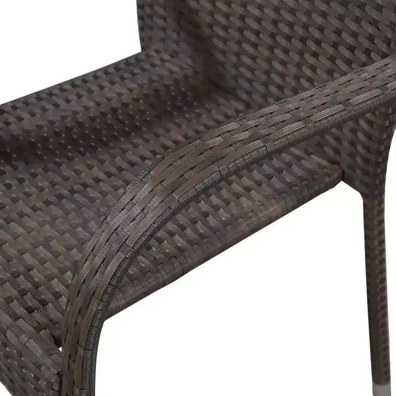 vidaXL Essgruppe Akazie Massivholz, PE Rattan, pulverbeschichteter Stahl