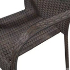 vidaXL Essgruppe Akazie Massivholz, PE Rattan, pulverbeschichteter Stahl