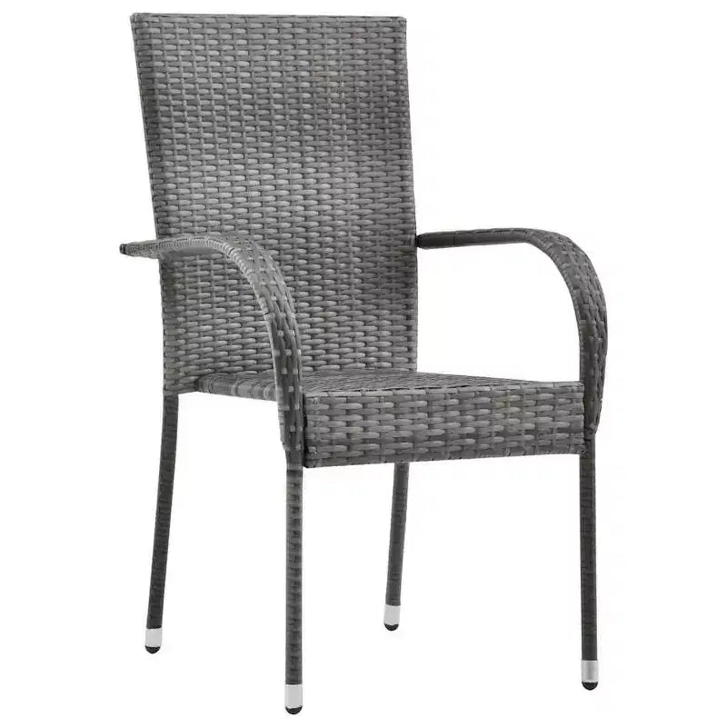 vidaXL Essgruppe Akazie Massivholz, PE Rattan, pulverbeschichteter Stahl