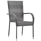 vidaXL Essgruppe Akazie Massivholz, PE Rattan, pulverbeschichteter Stahl