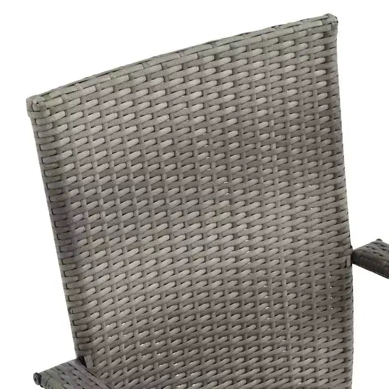 vidaXL Essgruppe Akazie Massivholz, PE Rattan, pulverbeschichteter Stahl