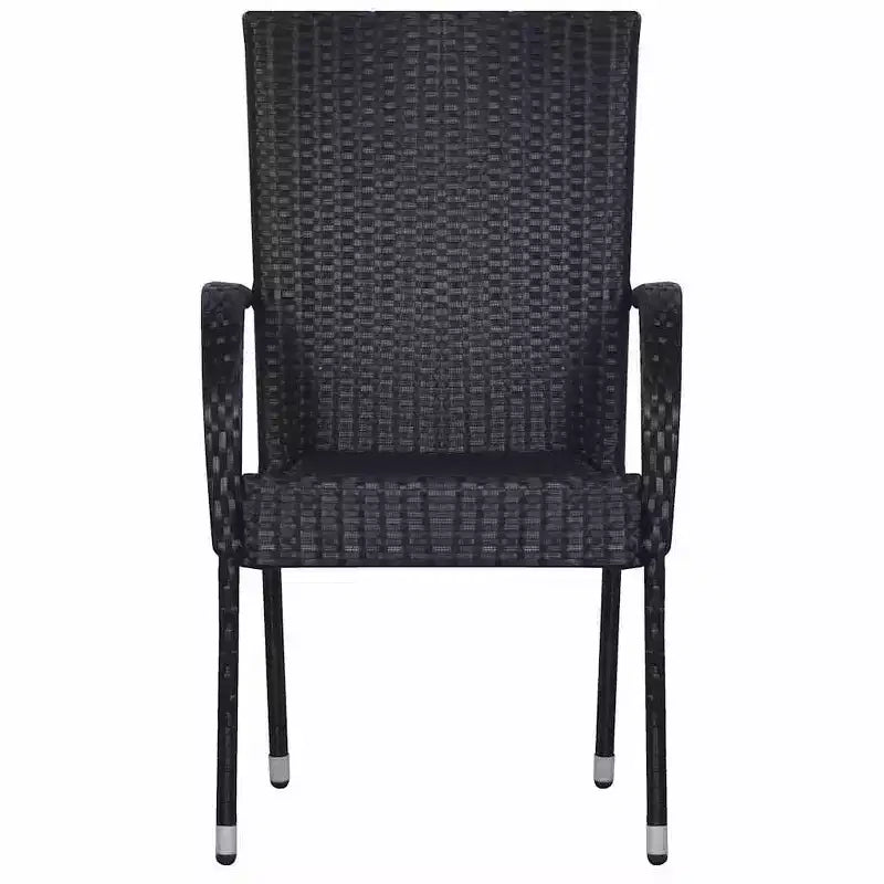 vidaXL Essgruppe Akazie Massivholz, PE Rattan, pulverbeschichteter Stahl